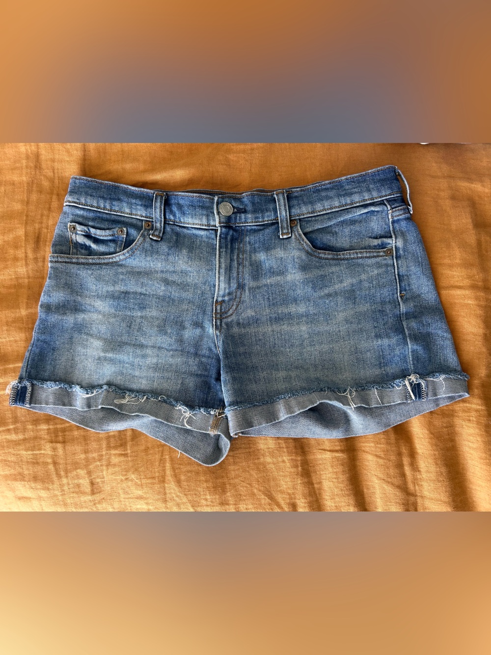 GAP Light Blue Denim Frayed Hem Shorts